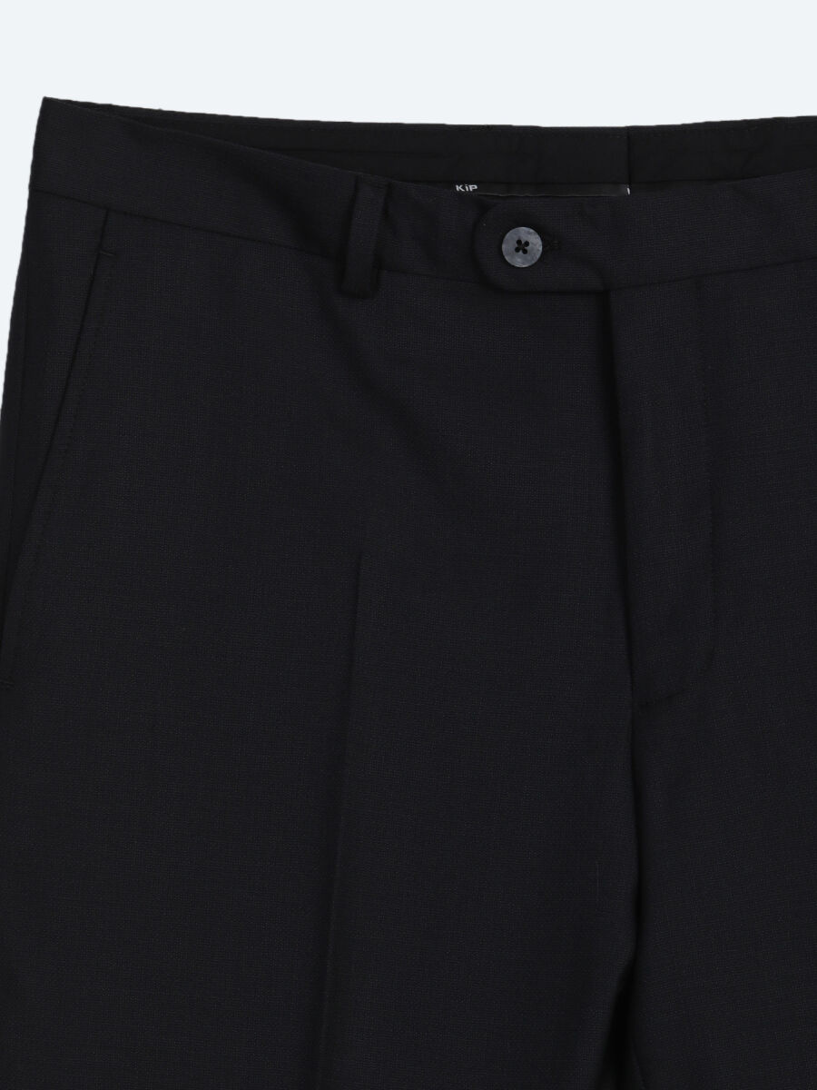 Siyah Mikro Modern Fit %100 Yün Takım Elbise - 11