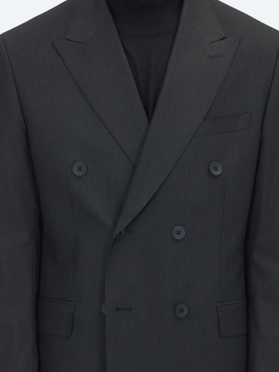 Siyah Mikro Modern Fit Takım Elbise - 5