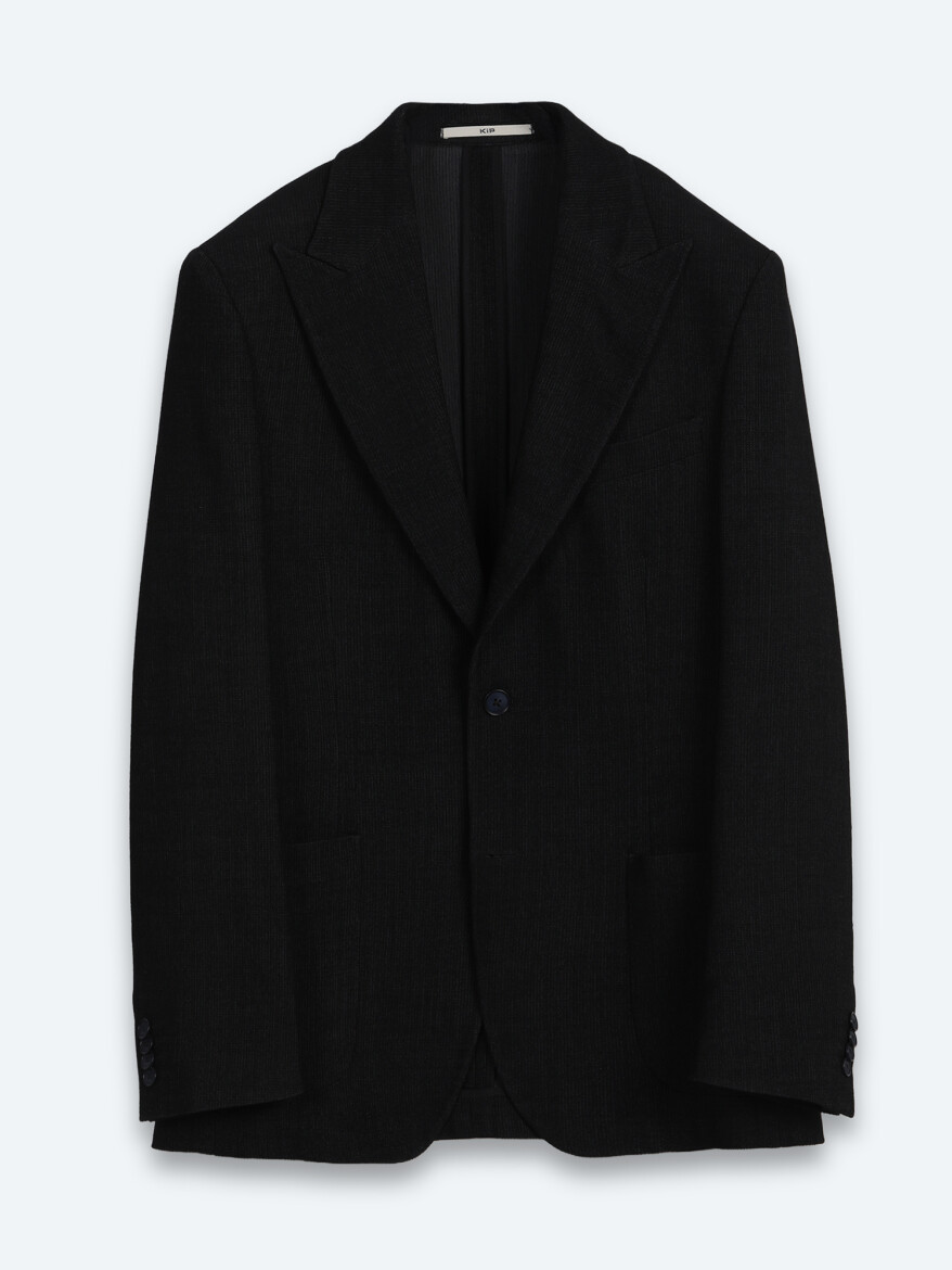 Siyah Mikro Modern Fit Yün Karışımlı Ceket - 6