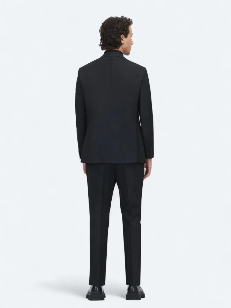 Siyah Mikro Regular Fit Takım Elbise - 5
