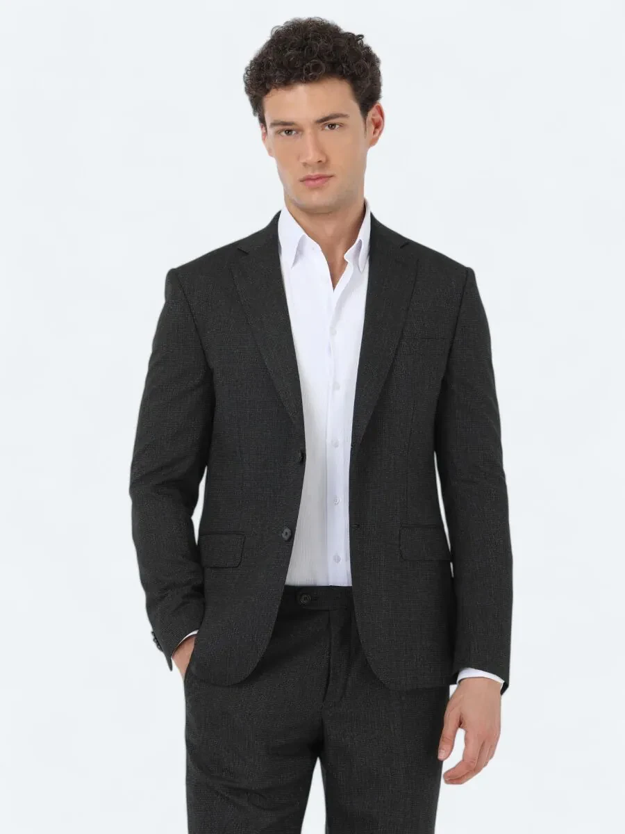 Siyah Modern Fit Takım Elbise - 3