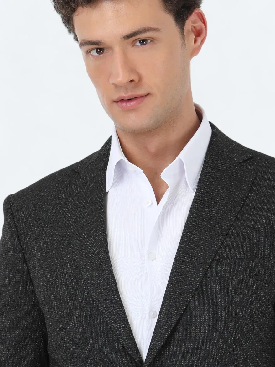 Siyah Modern Fit Takım Elbise - 4