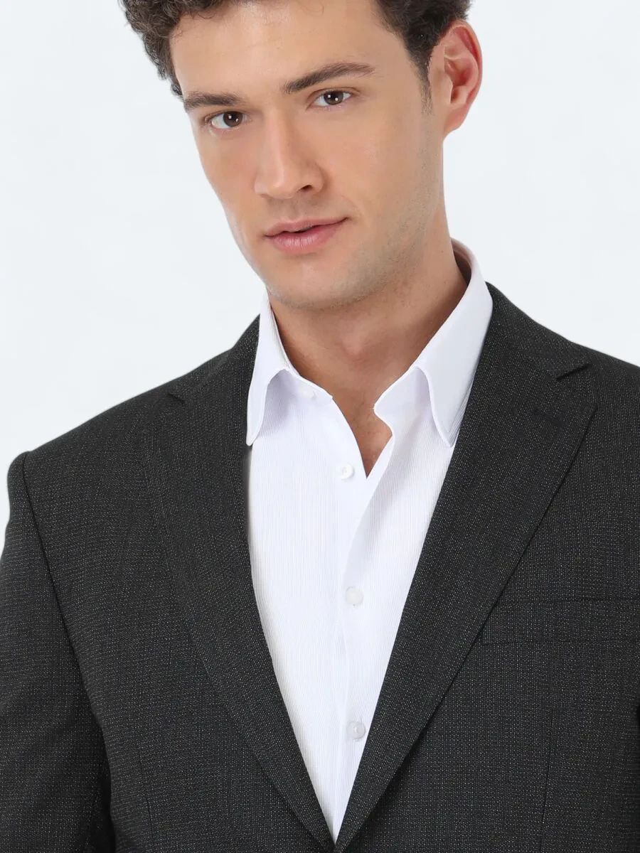 Siyah Modern Fit Takım Elbise - 4