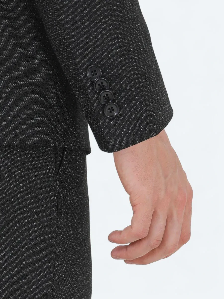Siyah Modern Fit Takım Elbise - 5