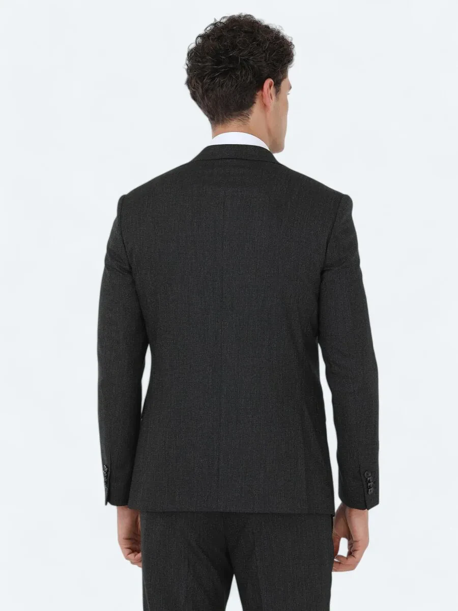Siyah Modern Fit Takım Elbise - 6