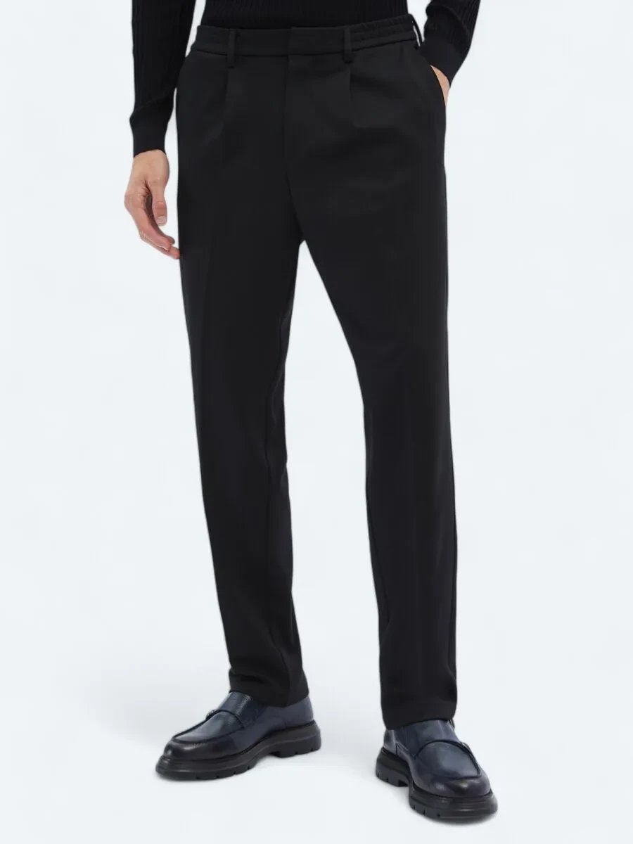 Siyah Örme Carrot Fit Casual Pantolon - 2