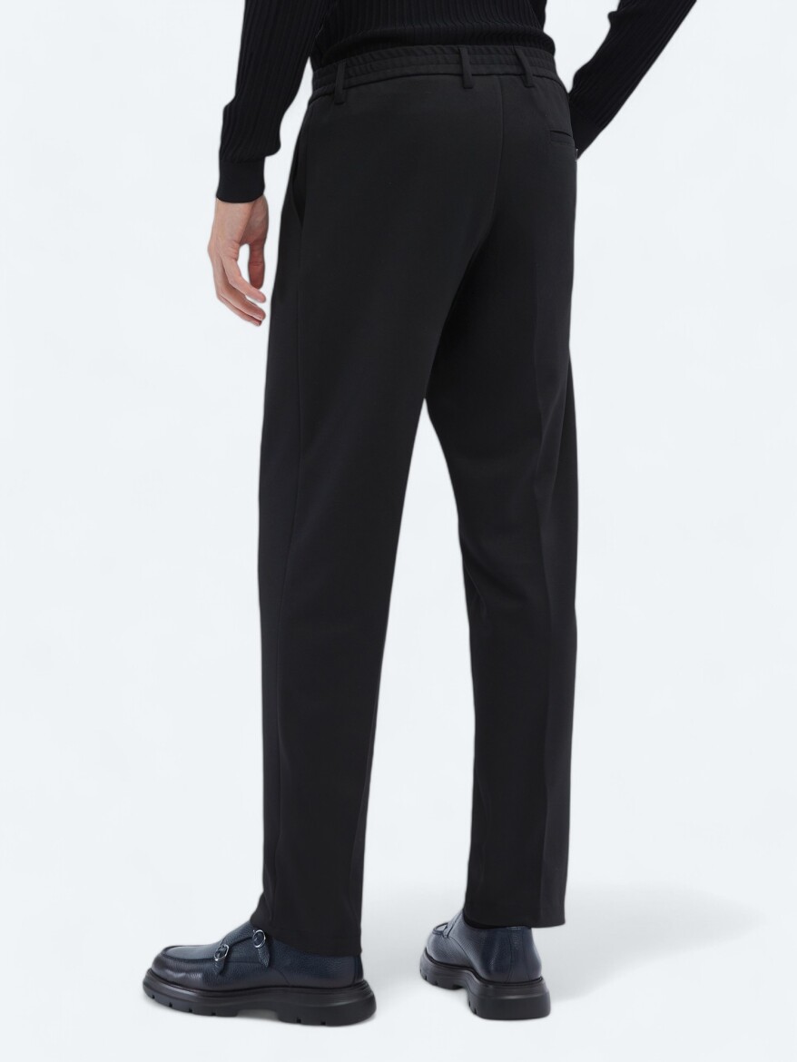 Siyah Örme Carrot Fit Casual Pantolon - 5