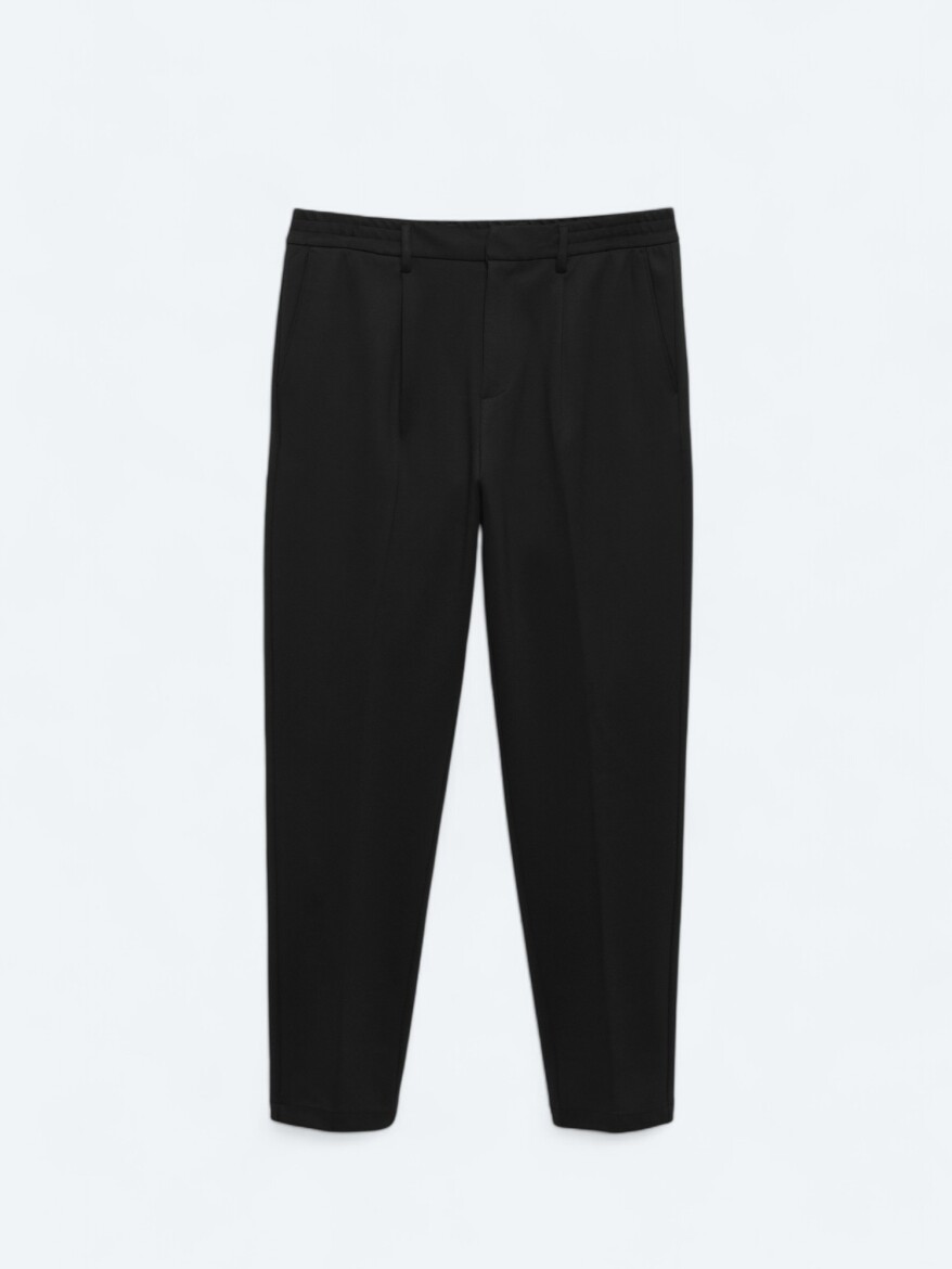 Siyah Örme Carrot Fit Casual Pantolon - 6