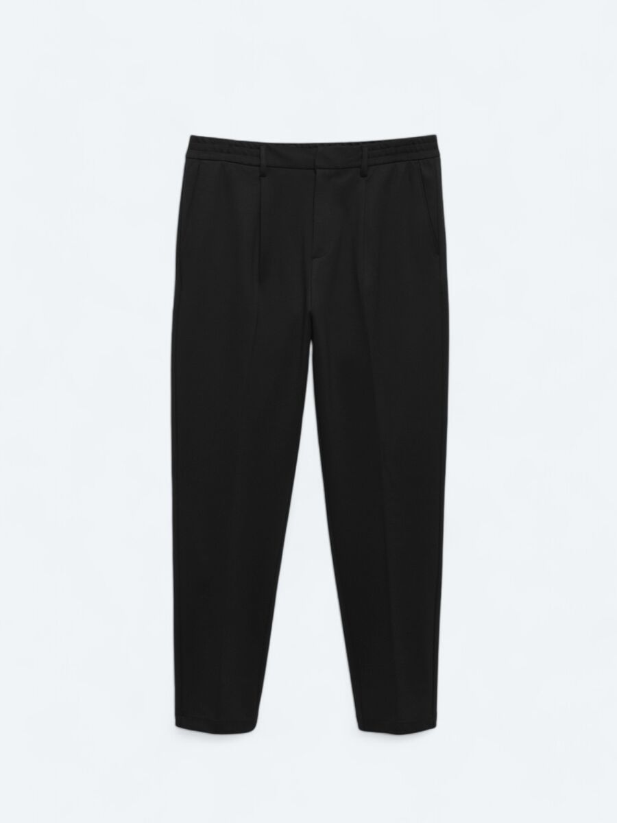 Siyah Örme Carrot Fit Casual Pantolon - 6