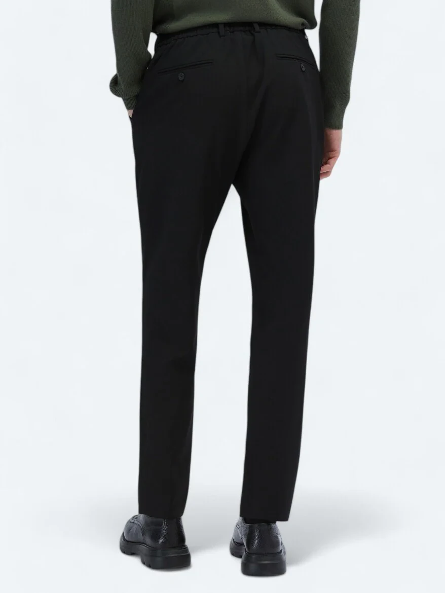 Siyah Örme Jogging Fit Casual Pantolon 