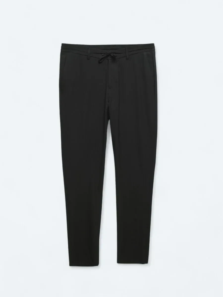 Siyah Örme Jogging Fit Casual Pantolon - 5