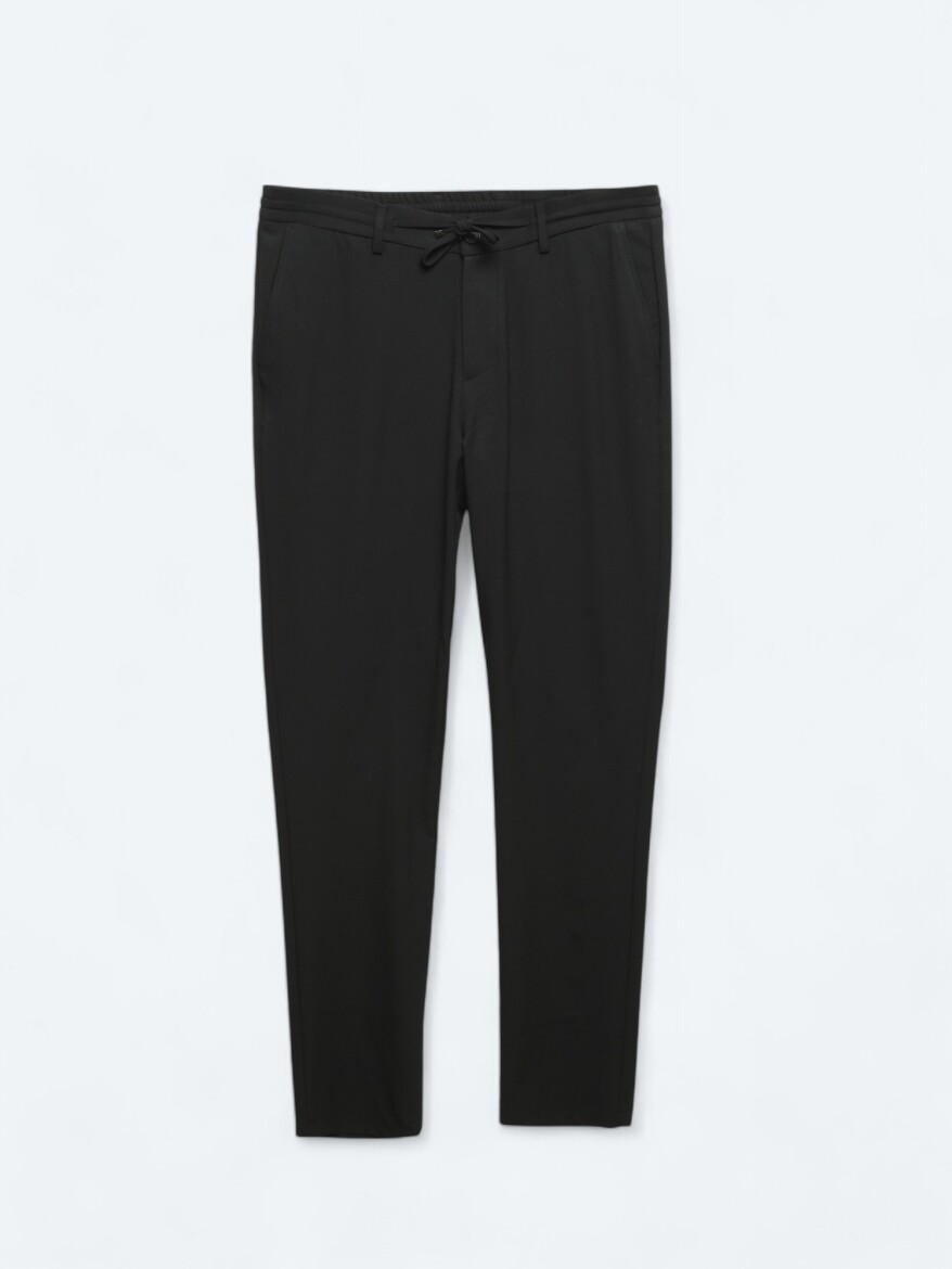 Siyah Örme Jogging Fit Casual Pantolon - 5