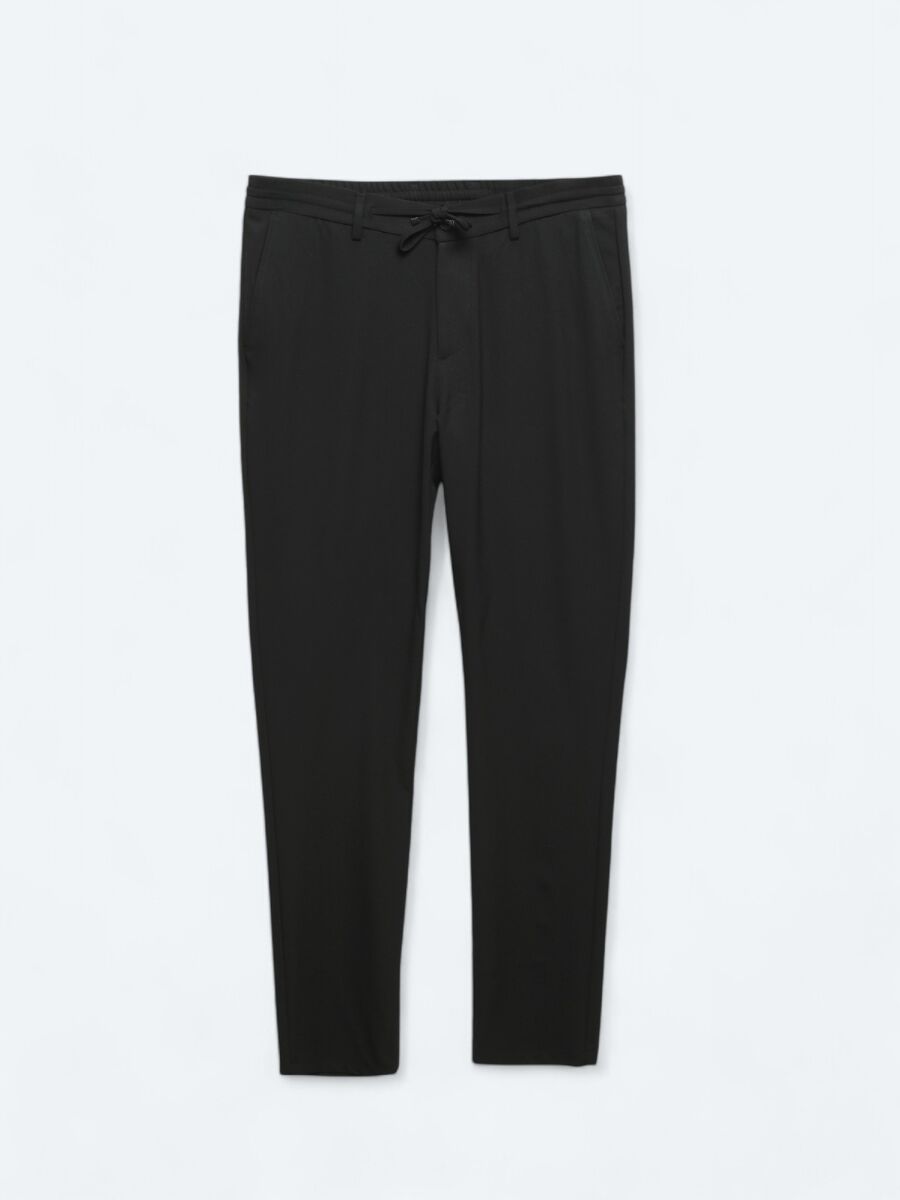 Siyah Örme Jogging Fit Casual Pantolon - 5