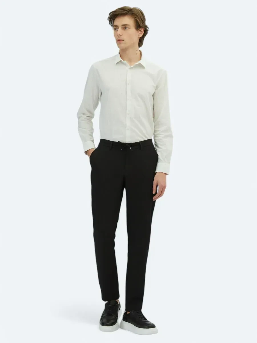 Siyah Örme Jogging Fit Casual Pantolon - 1