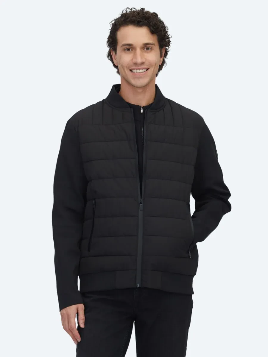 Siyah Regular Fit Bebe Yaka Casual Dokuma Mont - 1