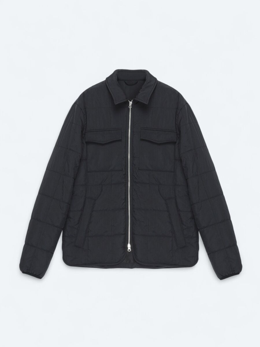 Siyah Regular Fit Bebe Yaka Casual Dokuma Mont - 7
