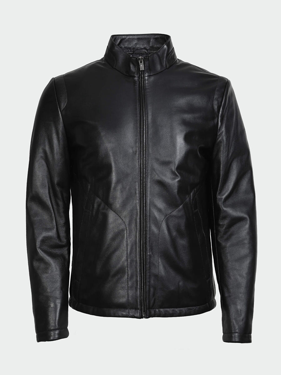 Siyah Regular Fit Casual Deri Deri Mont - 6