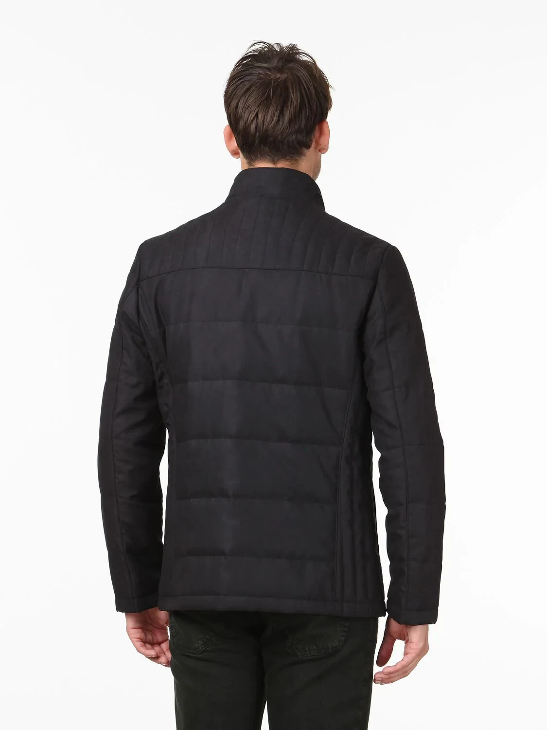 Siyah Regular Fit Casual Dokuma Mont - 4