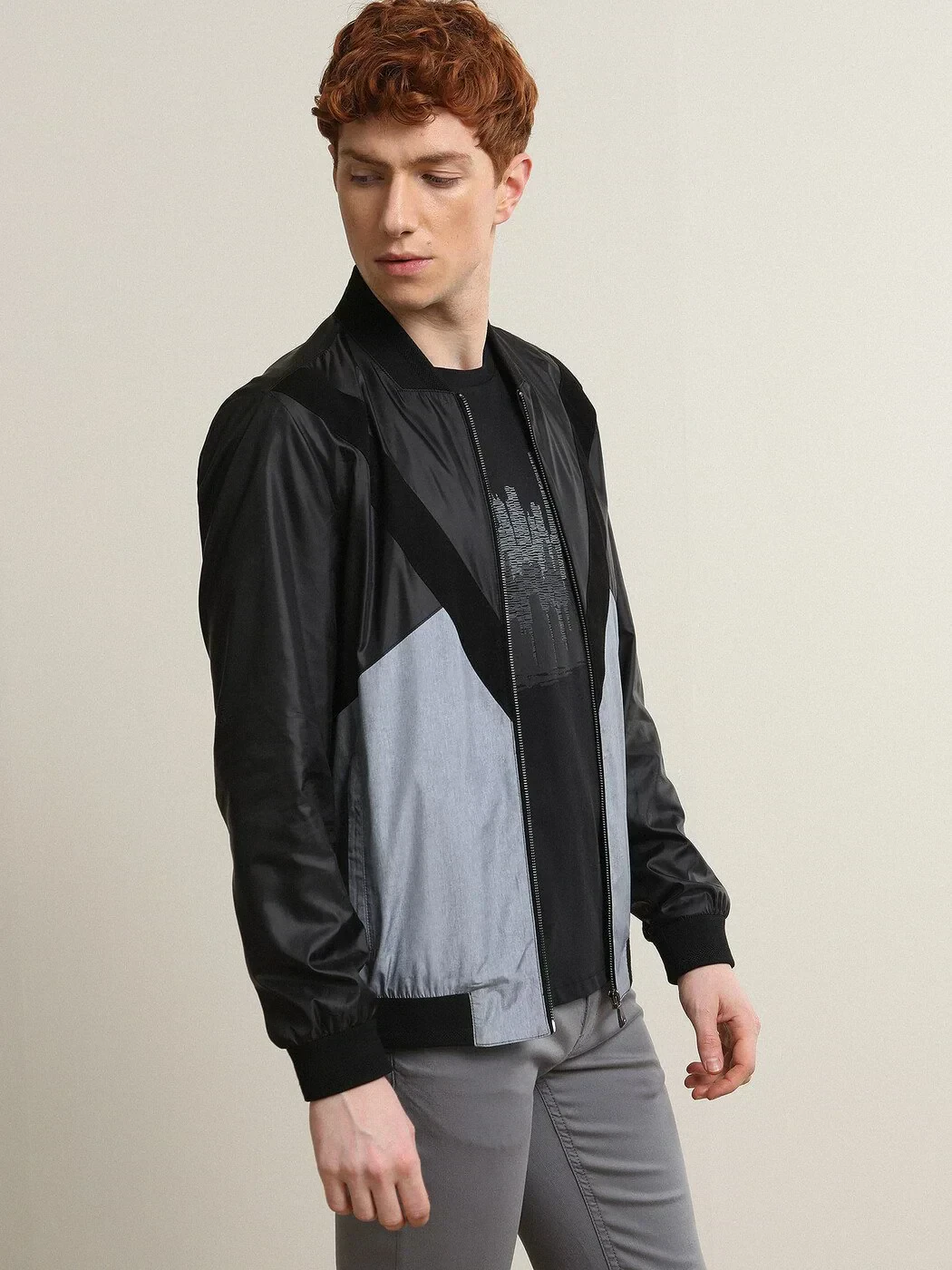 Siyah Regular Fit Casual Dokuma Mont - 1