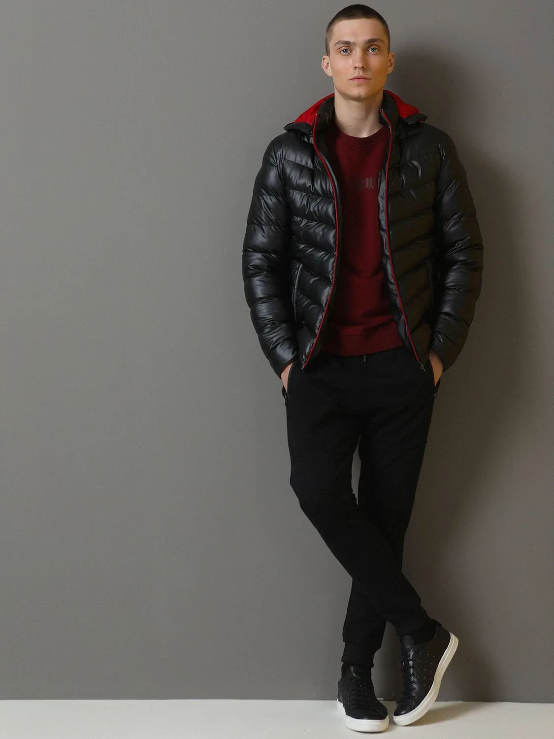 Siyah Regular Fit Casual Dokuma Mont - 1