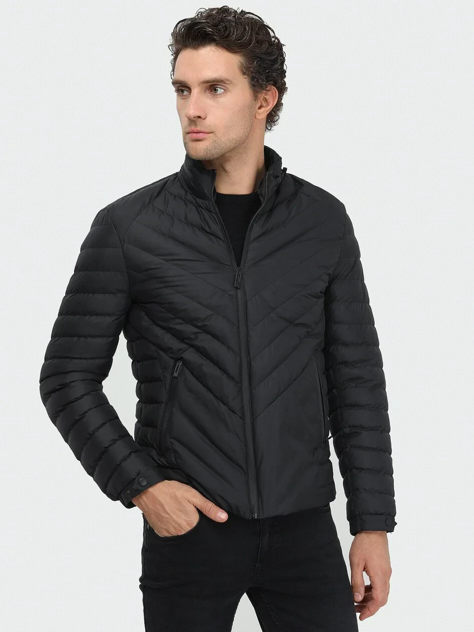 Siyah Regular Fit Casual Dokuma Mont - 2
