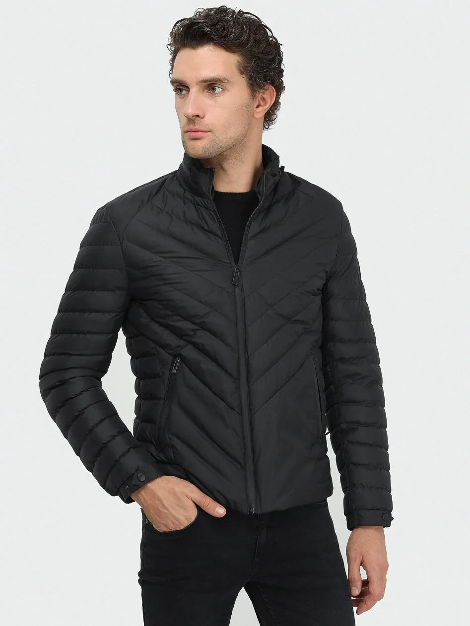 Siyah Regular Fit Casual Dokuma Mont - 2