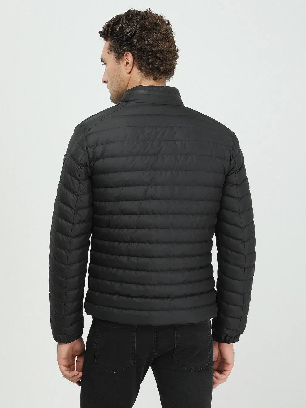 Siyah Regular Fit Casual Dokuma Mont - 5