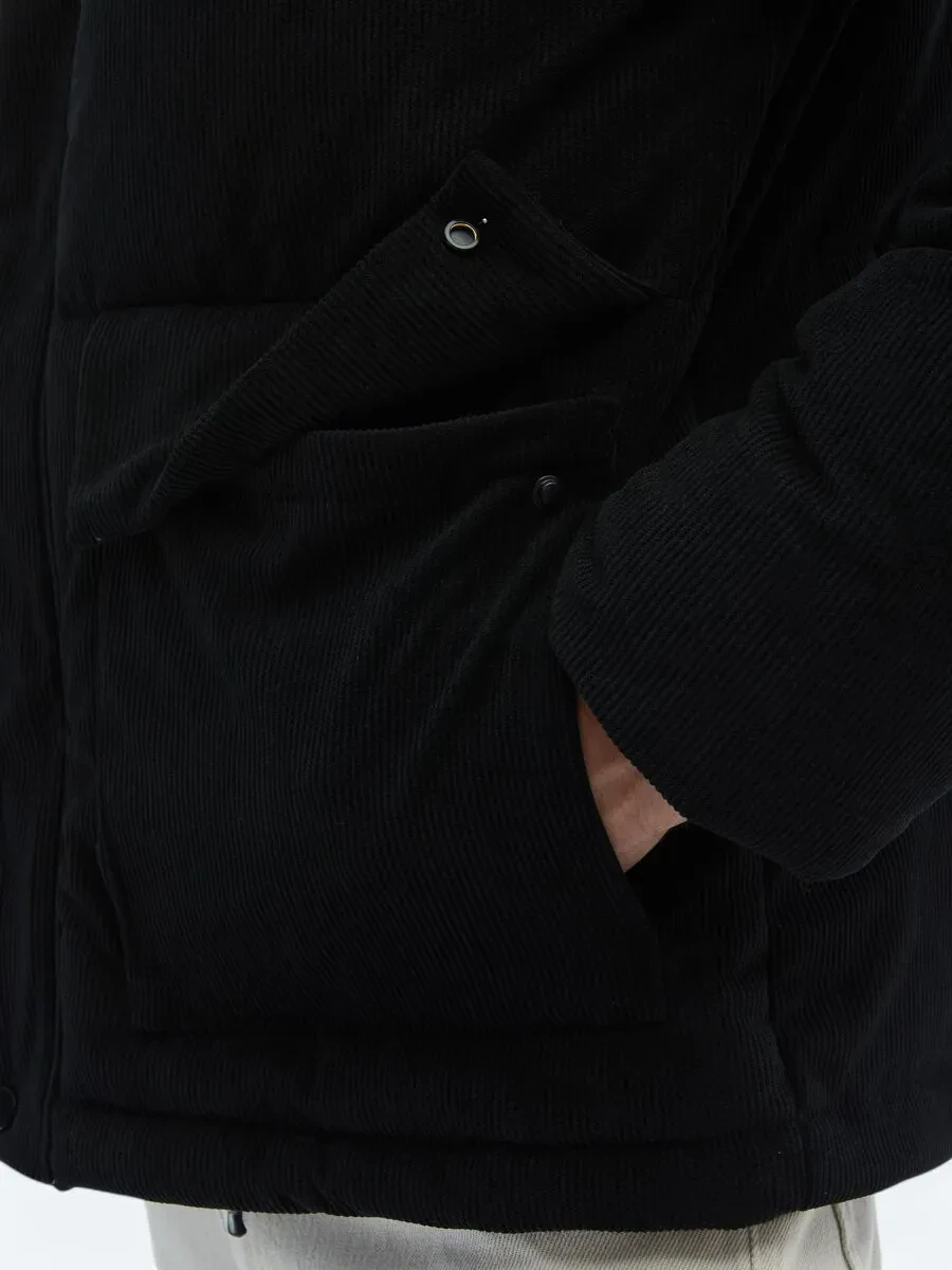 Siyah Regular Fit Casual Dokuma Mont - 9