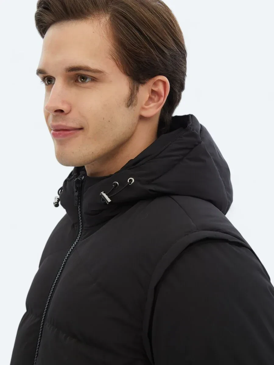 Siyah Regular Fit Casual Dokuma Mont - 5