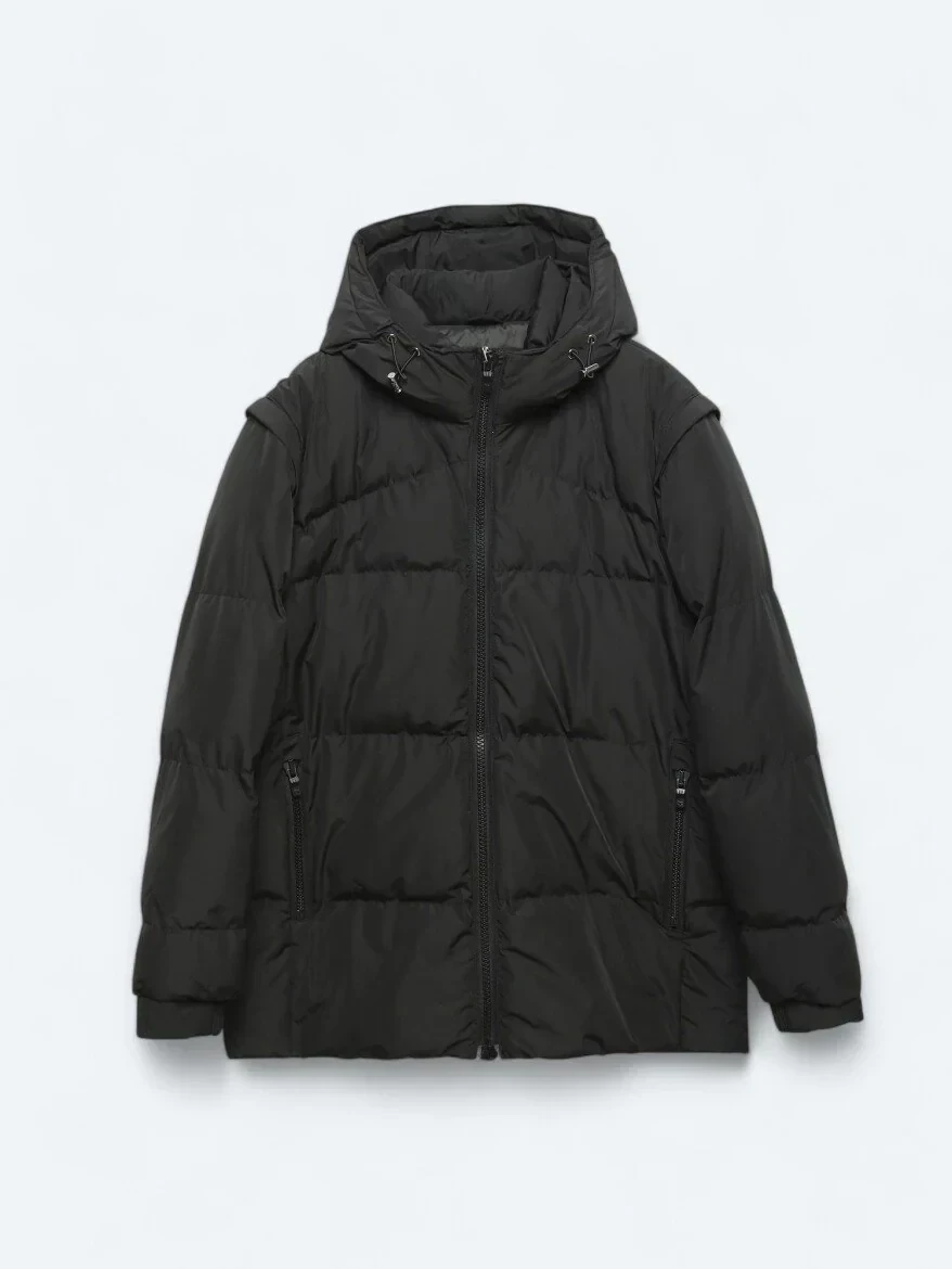 Siyah Regular Fit Casual Dokuma Mont - 11