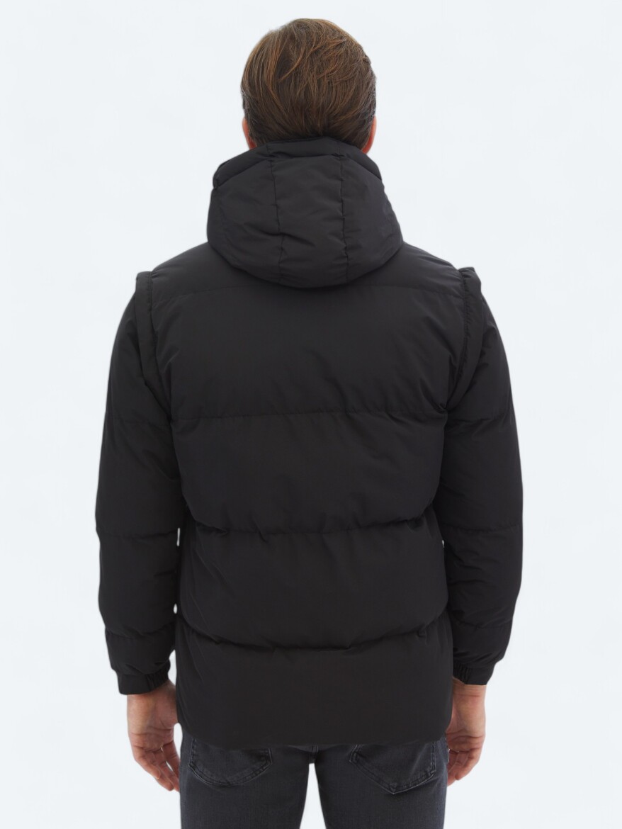 Siyah Regular Fit Casual Dokuma Mont - 9