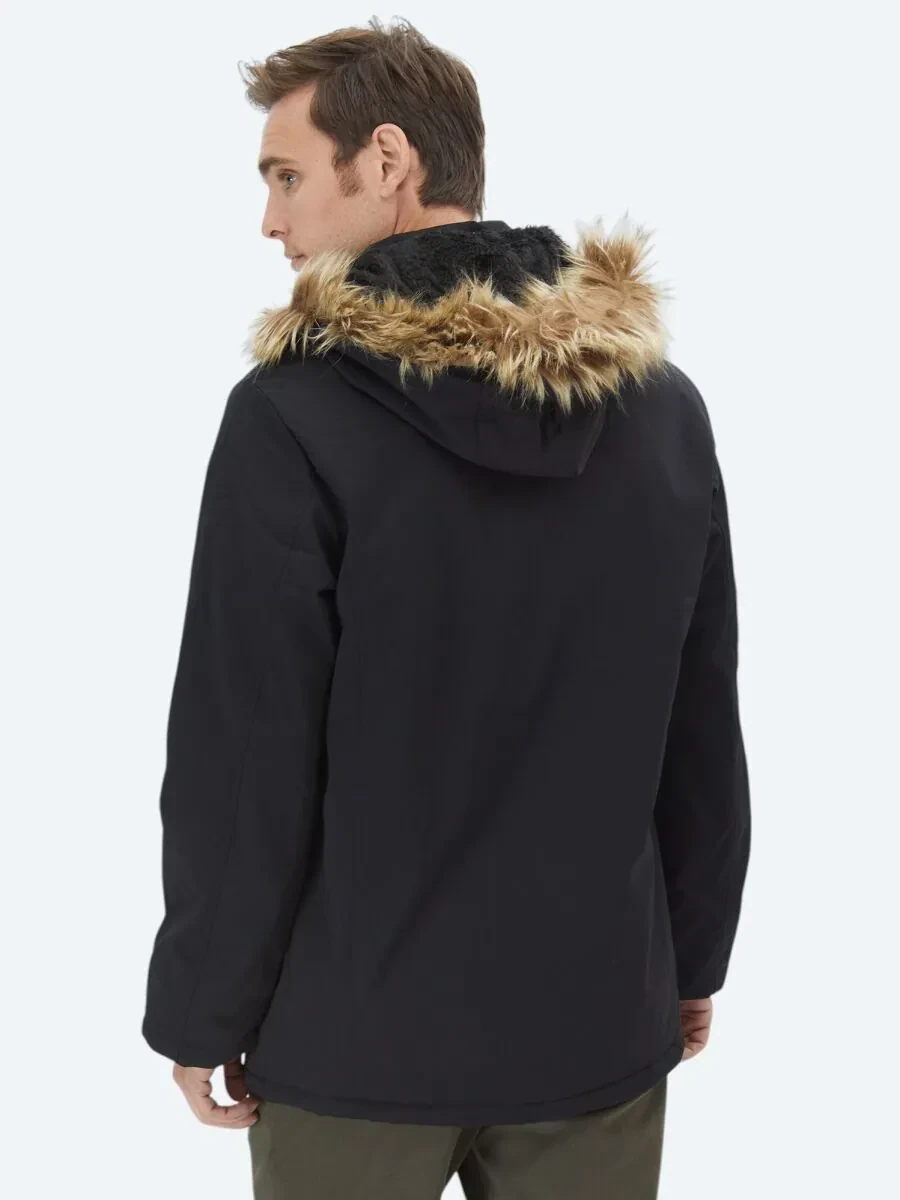 Siyah Regular Fit Casual Dokuma Mont - 7