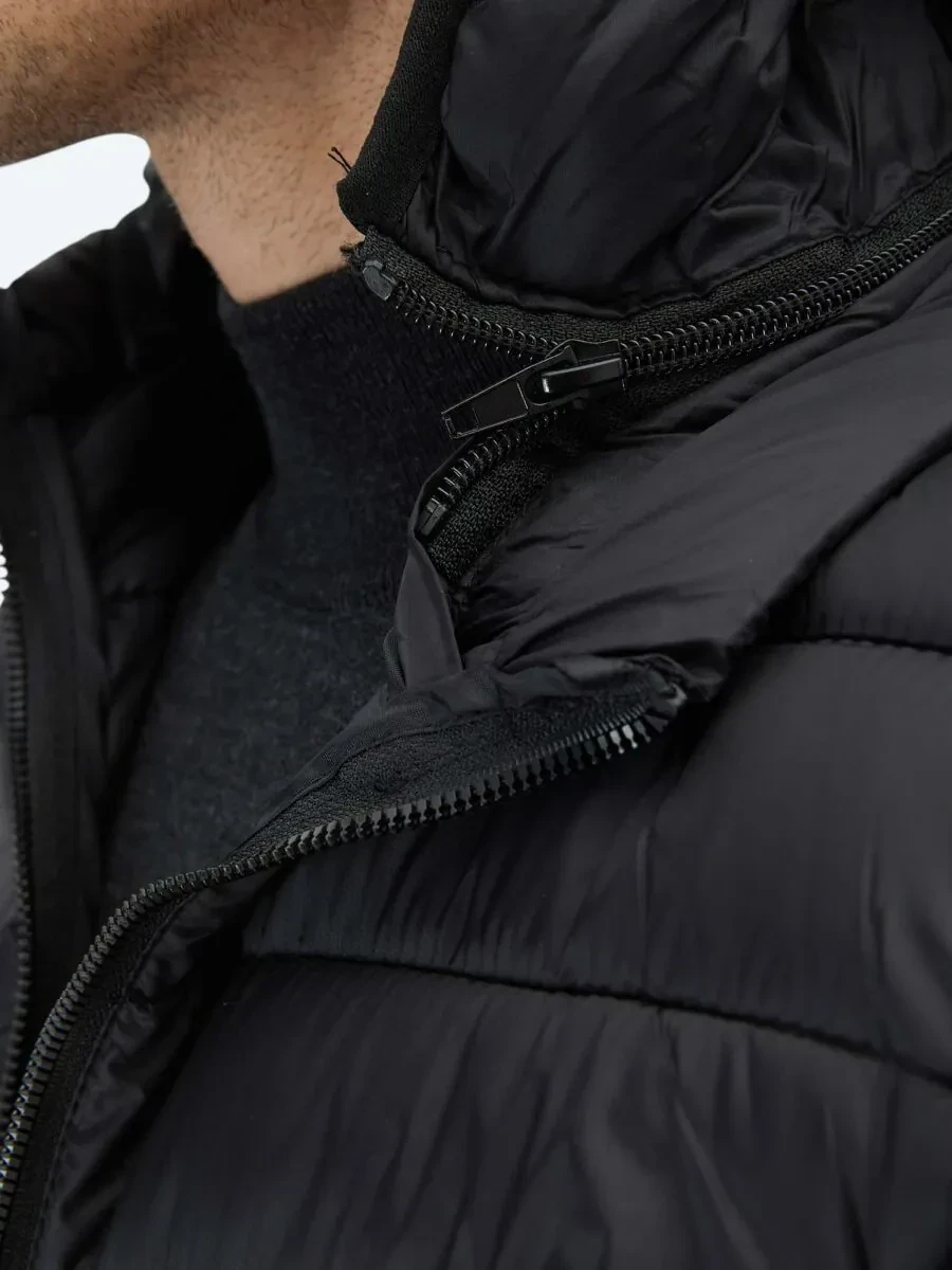 Siyah Regular Fit Casual Dokuma Mont - 5