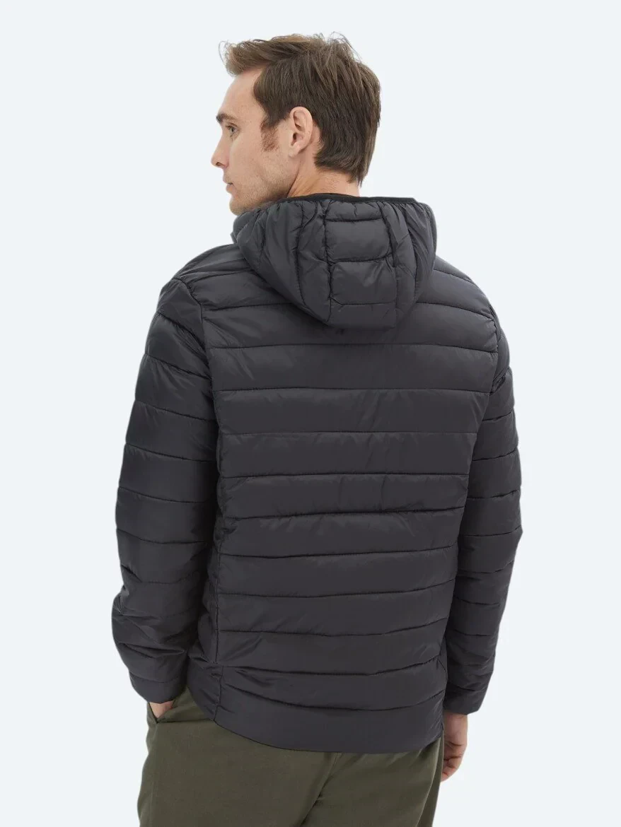 Siyah Regular Fit Casual Dokuma Mont - 6