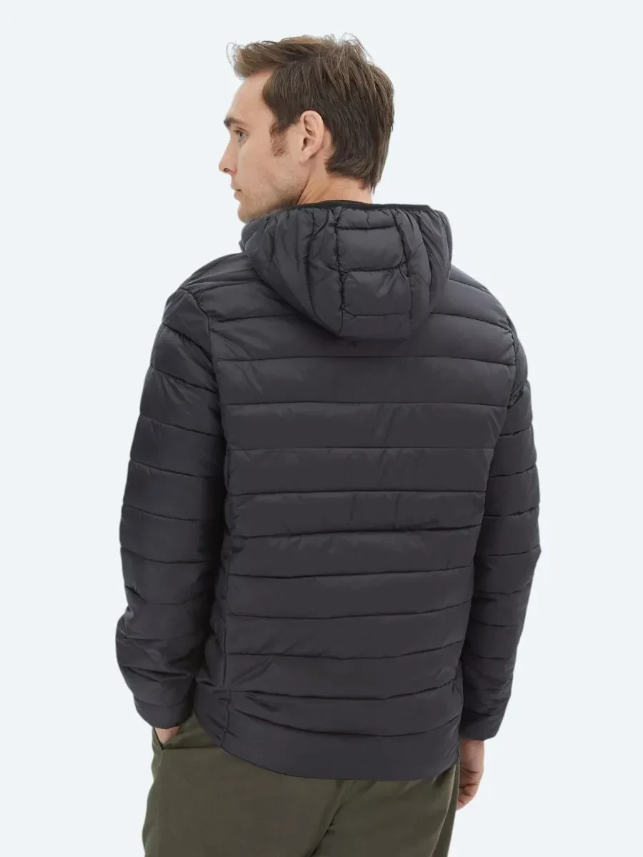 Siyah Regular Fit Casual Dokuma Mont - 6