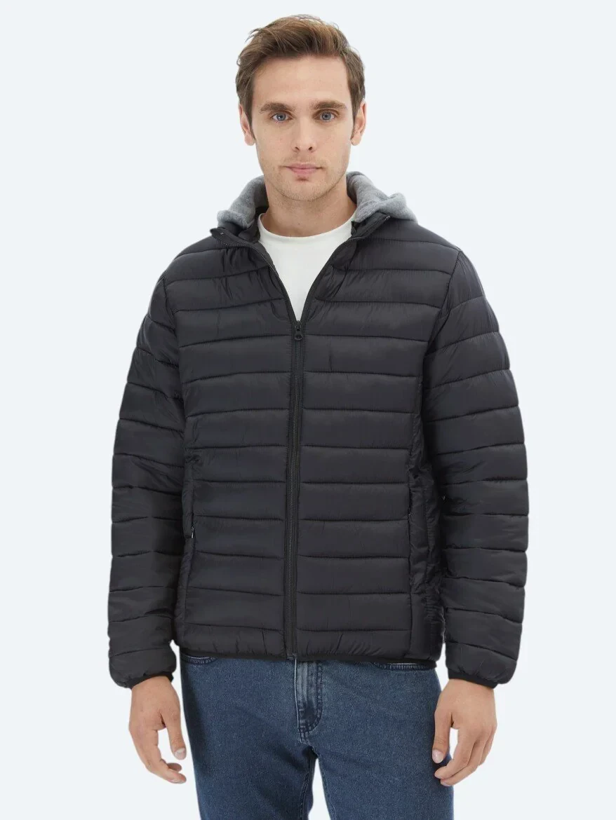Siyah Regular Fit Casual Dokuma Mont - 1