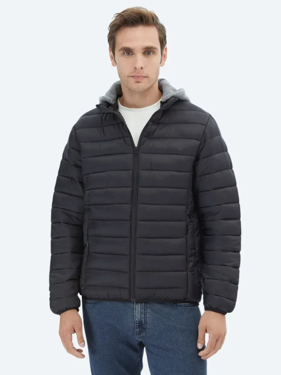 Siyah Regular Fit Casual Dokuma Mont - 1