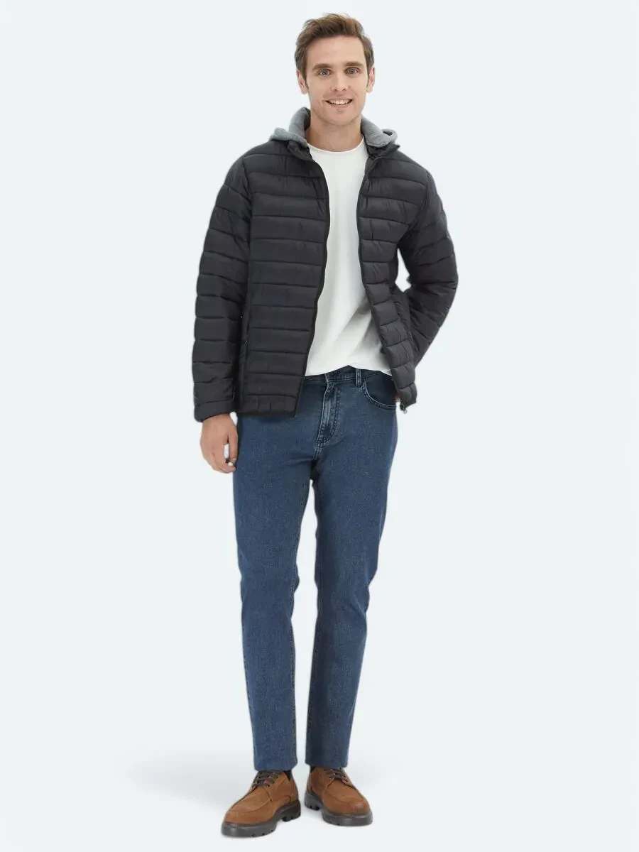 Siyah Regular Fit Casual Dokuma Mont - 2
