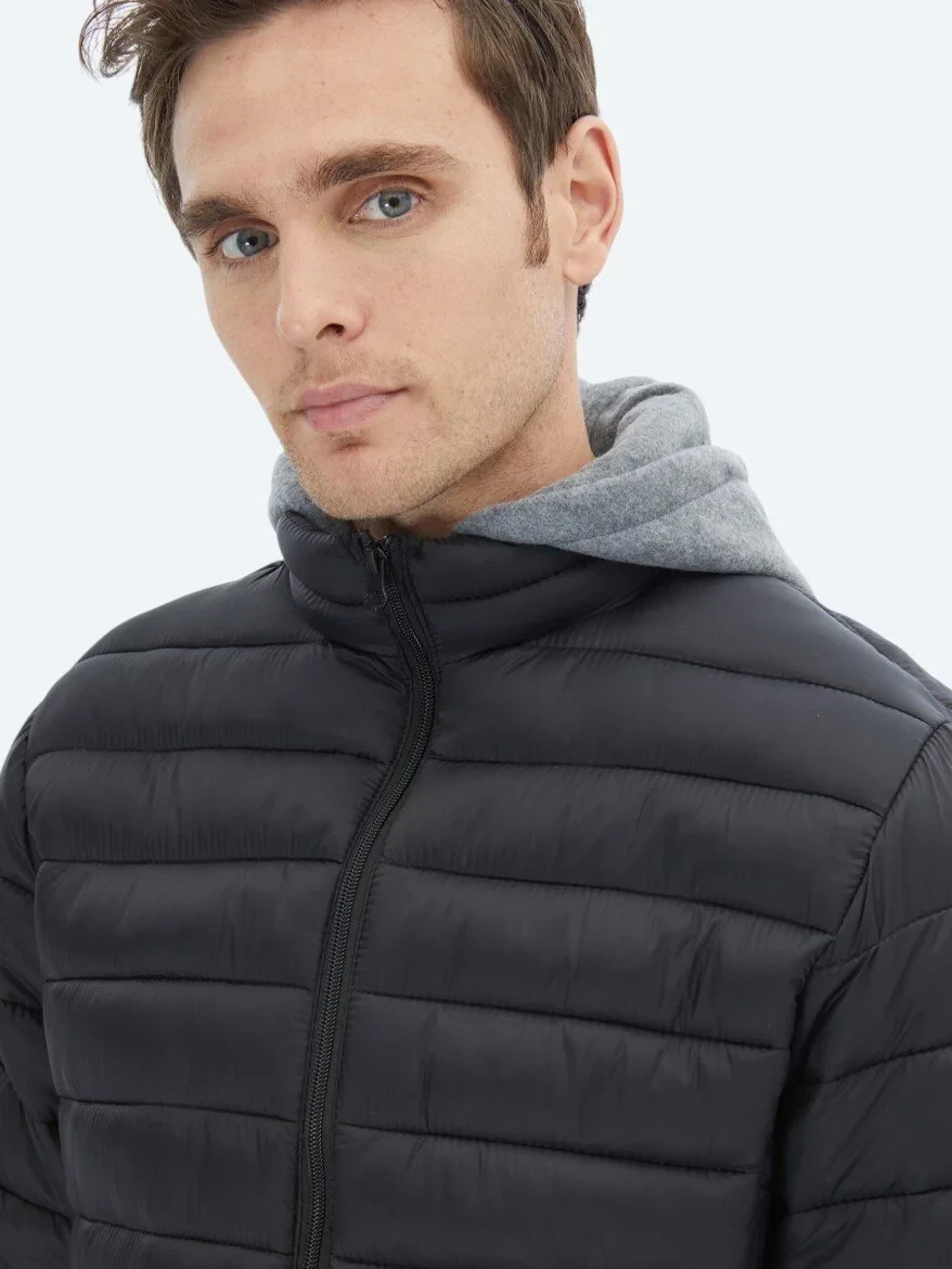 Siyah Regular Fit Casual Dokuma Mont 