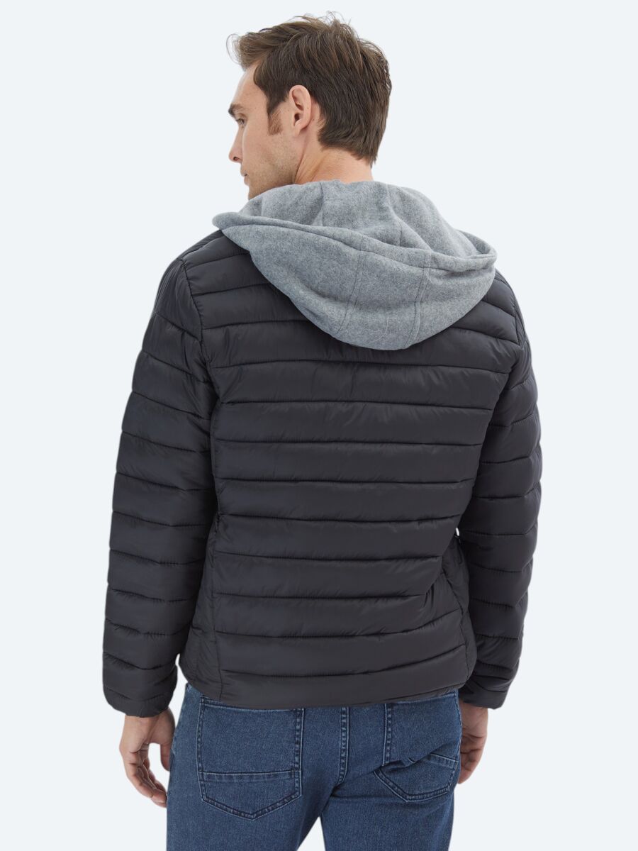 Siyah Regular Fit Casual Dokuma Mont - 6