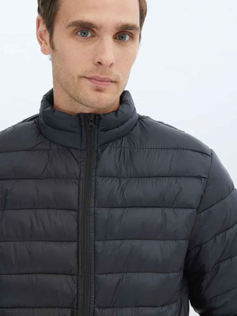 Siyah Regular Fit Casual Dokuma Mont - 5
