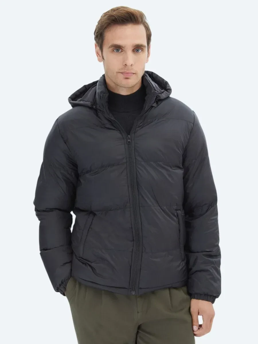 Siyah Regular Fit Casual Dokuma Mont - 1
