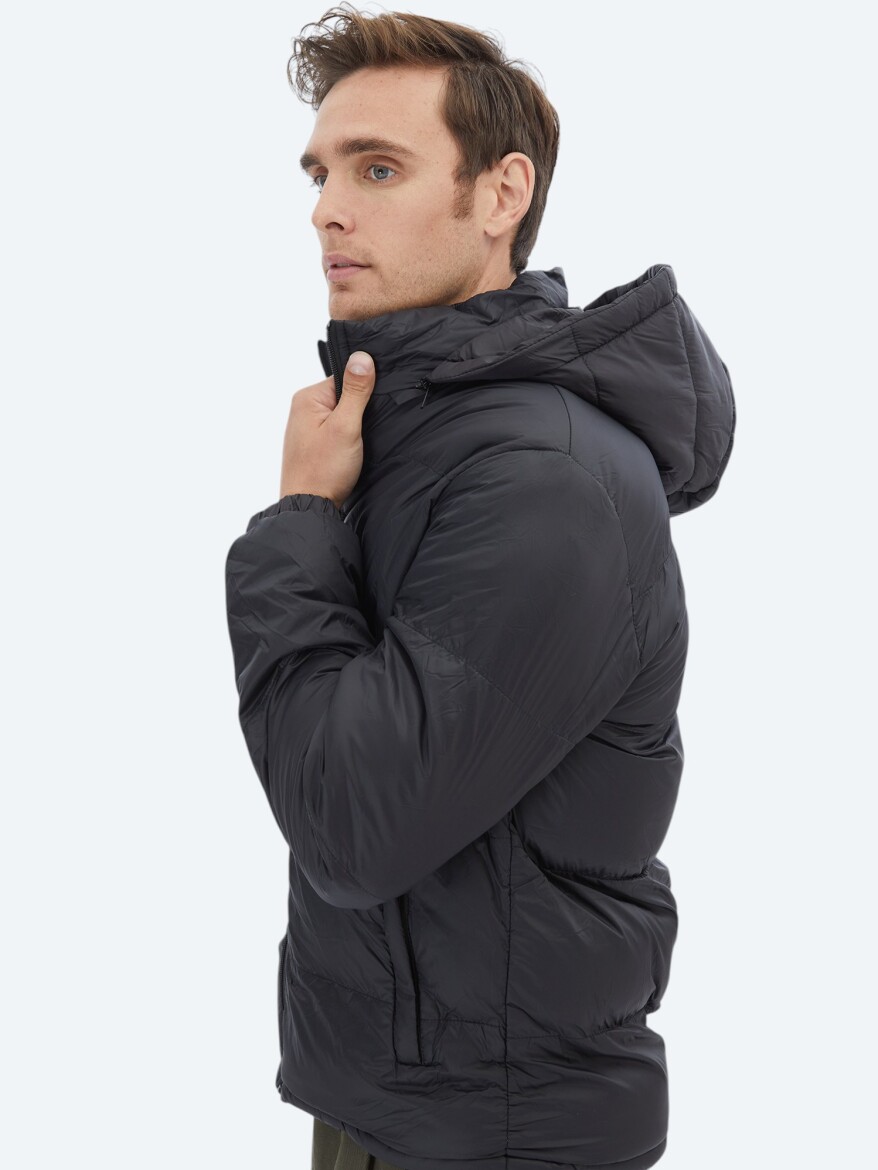 Siyah Regular Fit Casual Dokuma Mont - 4