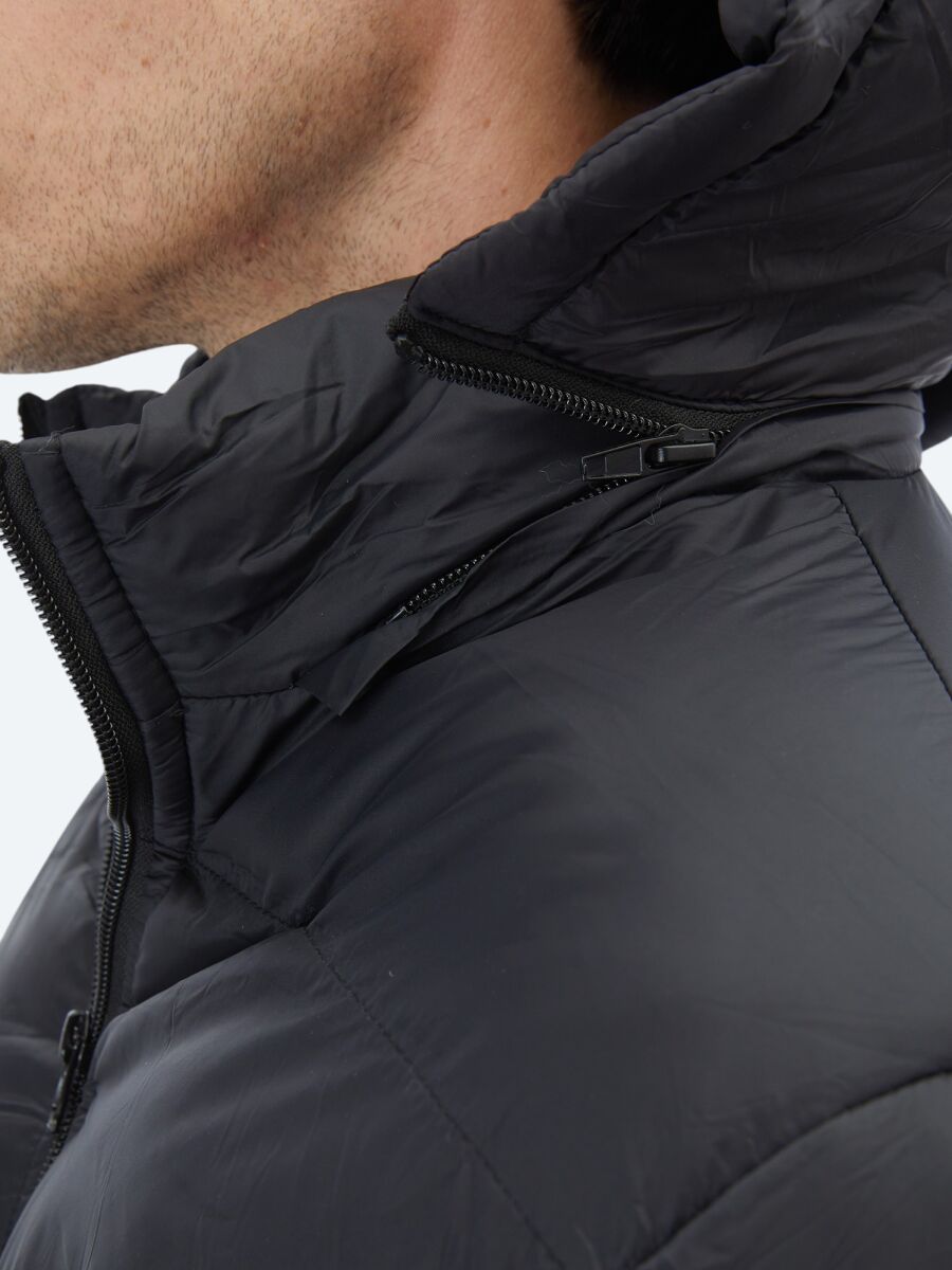 Siyah Regular Fit Casual Dokuma Mont - 5