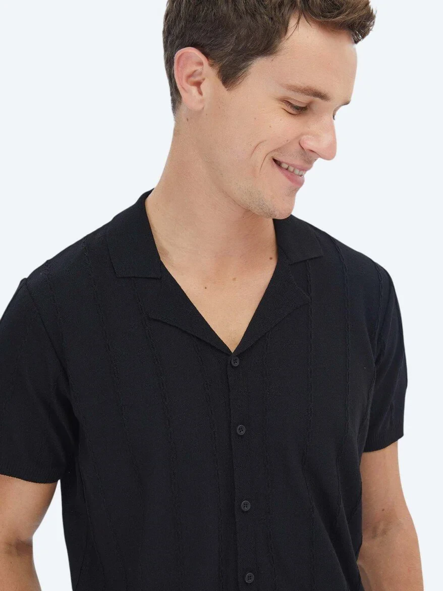 Siyah Regular Fit Casual Gömlek - 5