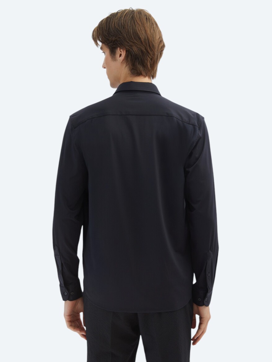 Siyah Regular Fit Casual Gömlek - 8