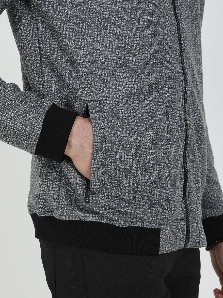 Siyah Regular Fit Casual Örme Mont - 3