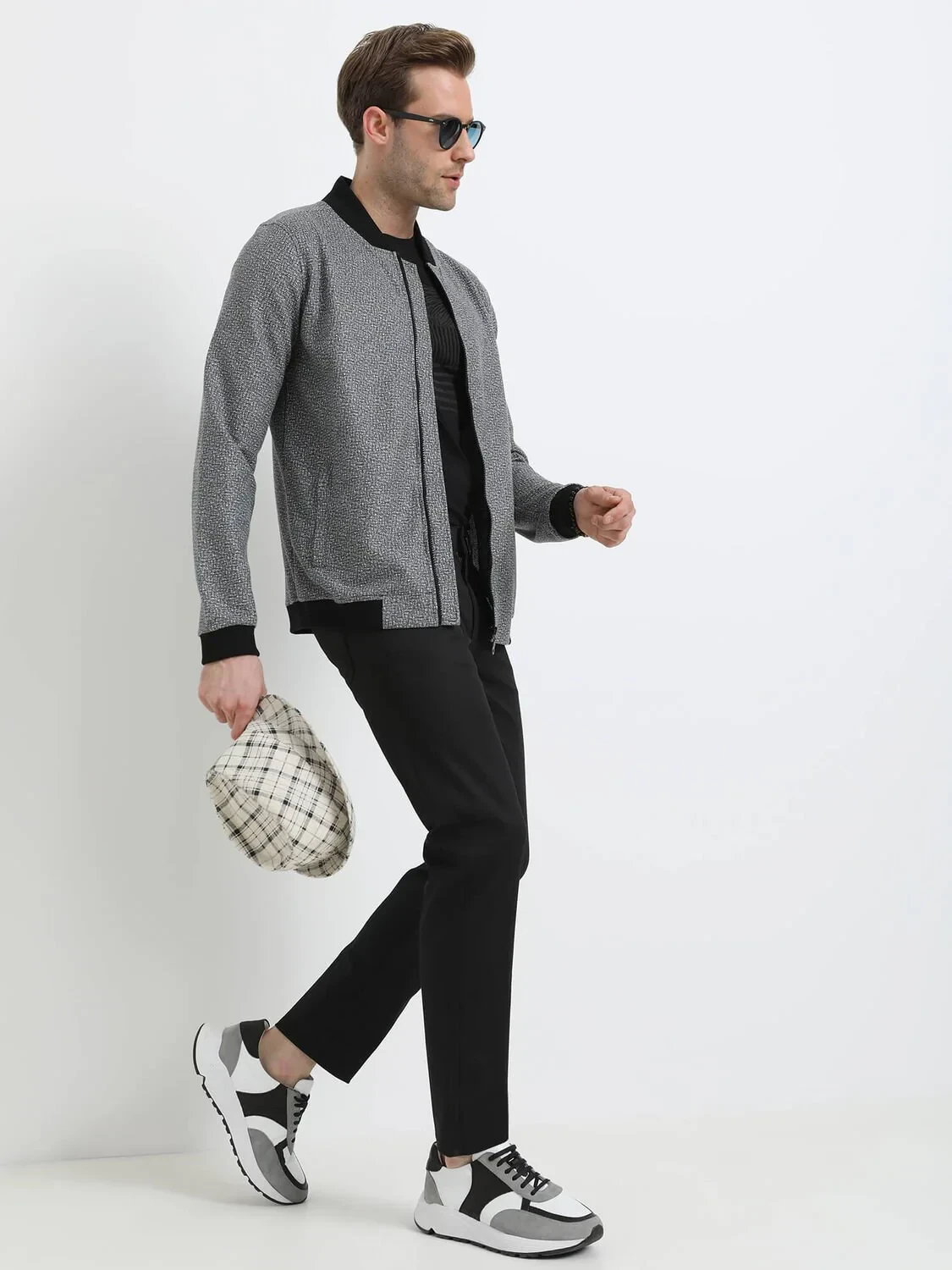 Siyah Regular Fit Casual Örme Mont - 2