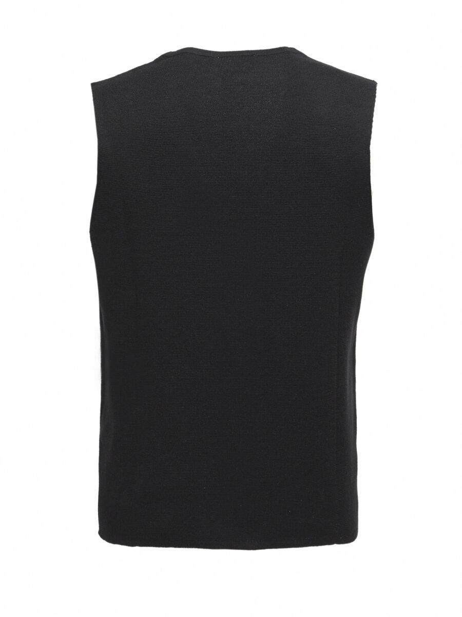 Siyah Regular Fit Casual Örme Triko Yelek - 7