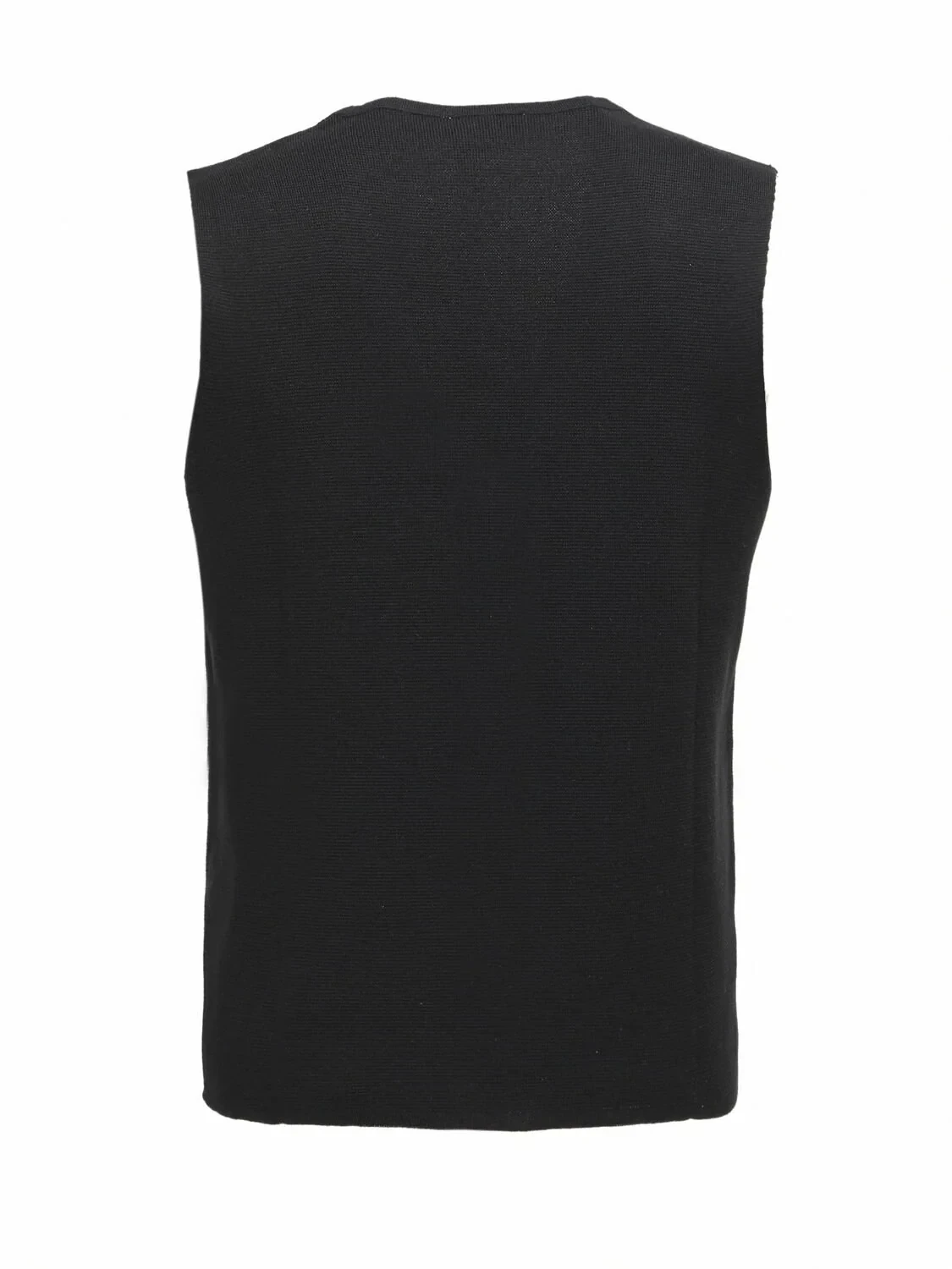 Siyah Regular Fit Casual Örme Triko Yelek - 6